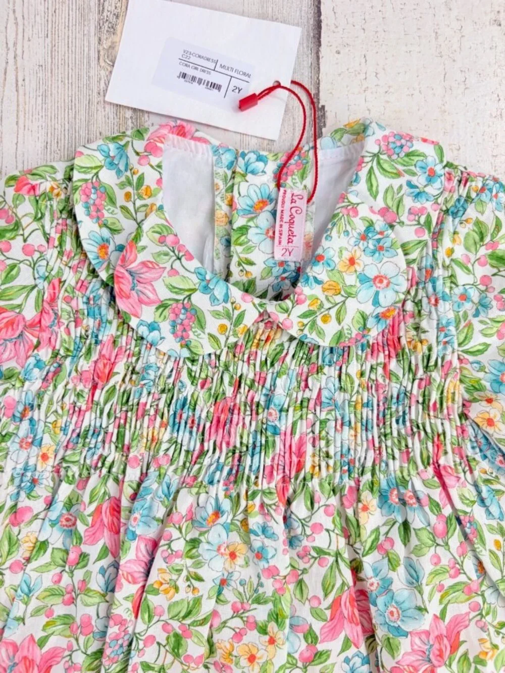 La Coqueta Girls Sz 2T Cora Dress Smocked Floral NWT